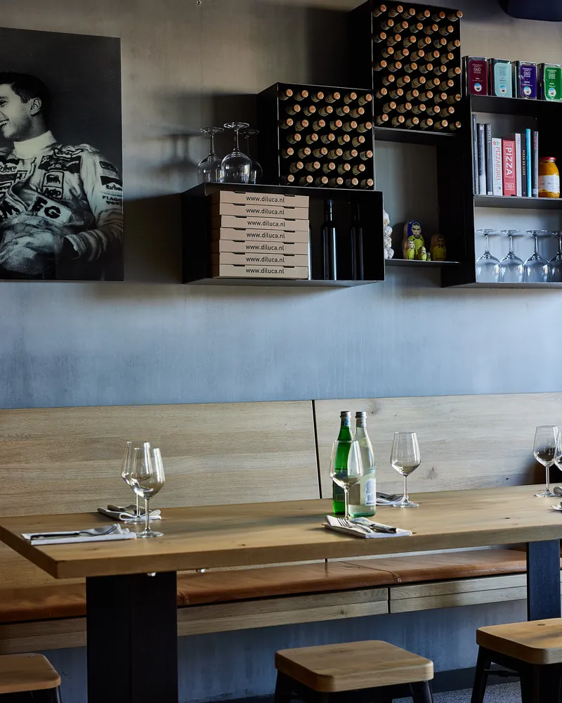 Tables along the wall