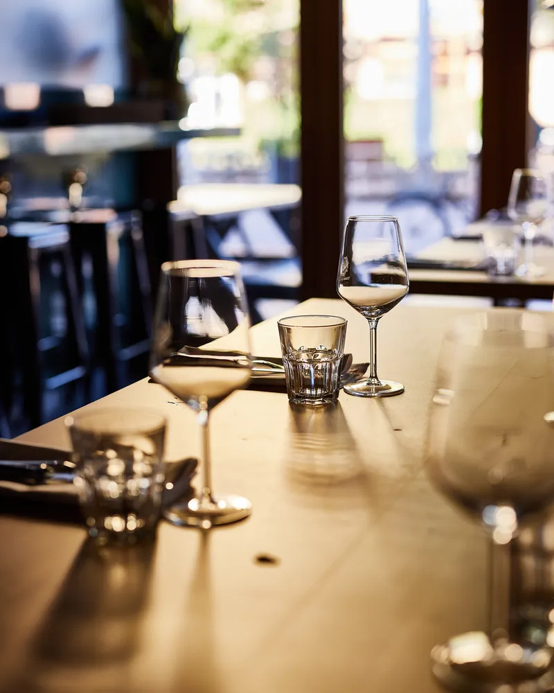 A table laid in the evening sun