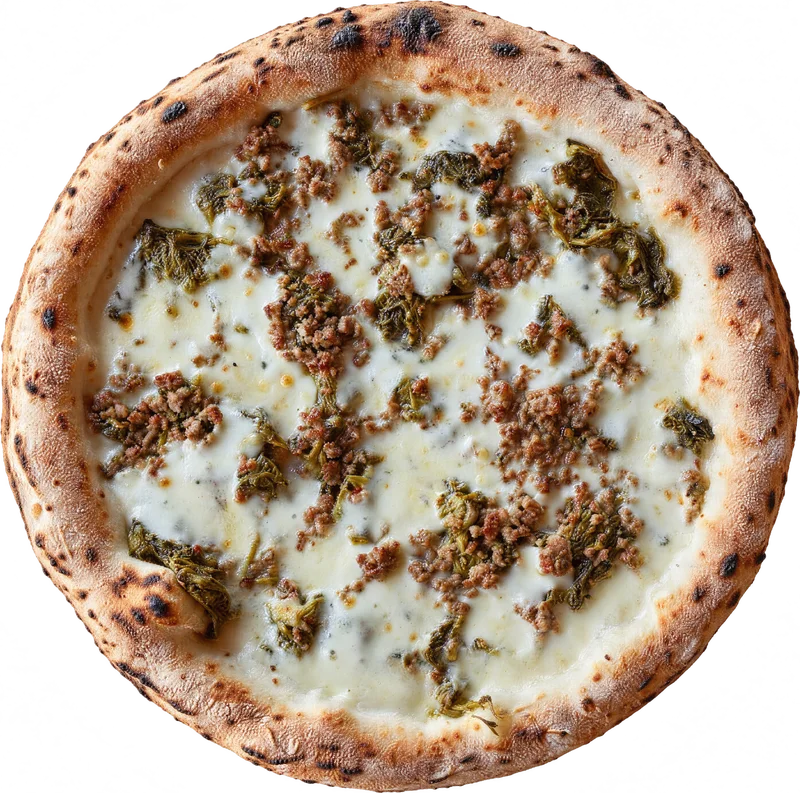 Salsiccia & Friarielli, pizza at Di Luca