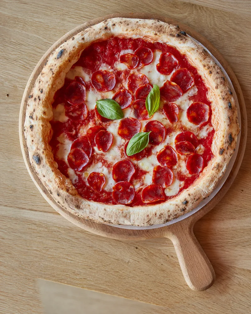 Diavola, pizza at Di Luca