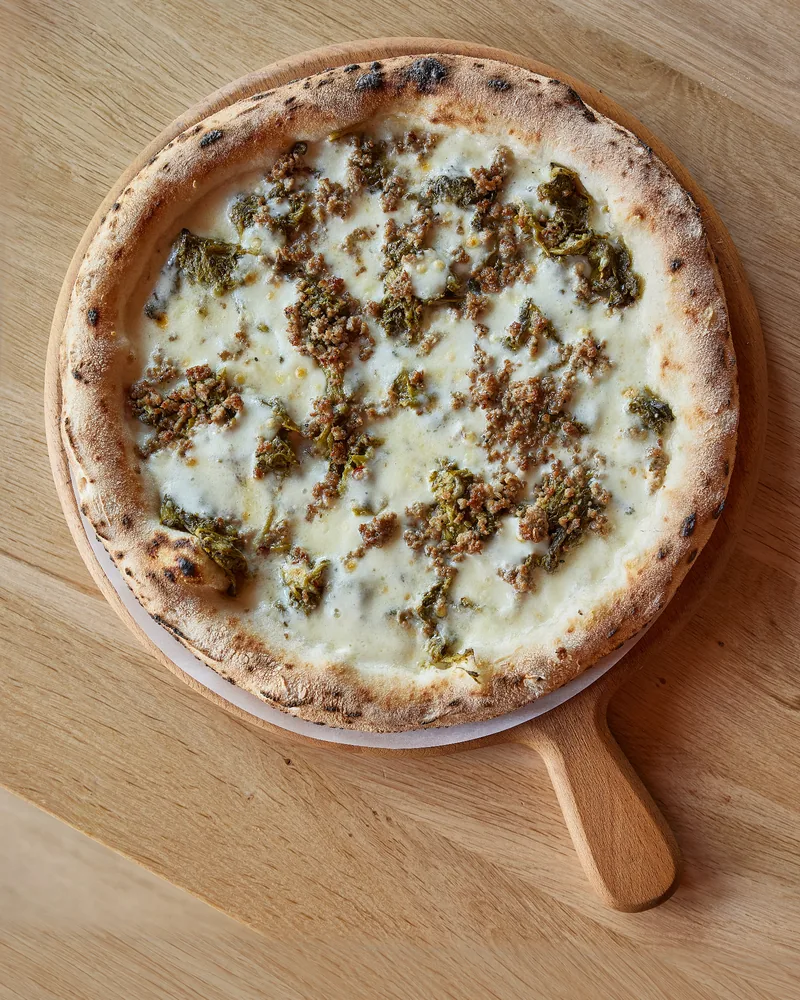 Salsiccia & Friarielli, pizza at Di Luca
